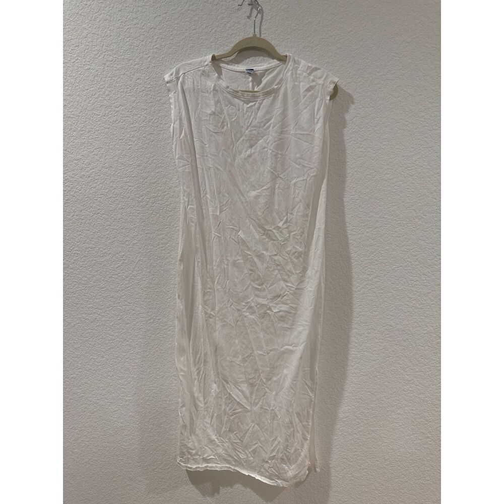 Old Navy White Cotton Midi Relaxed Dress